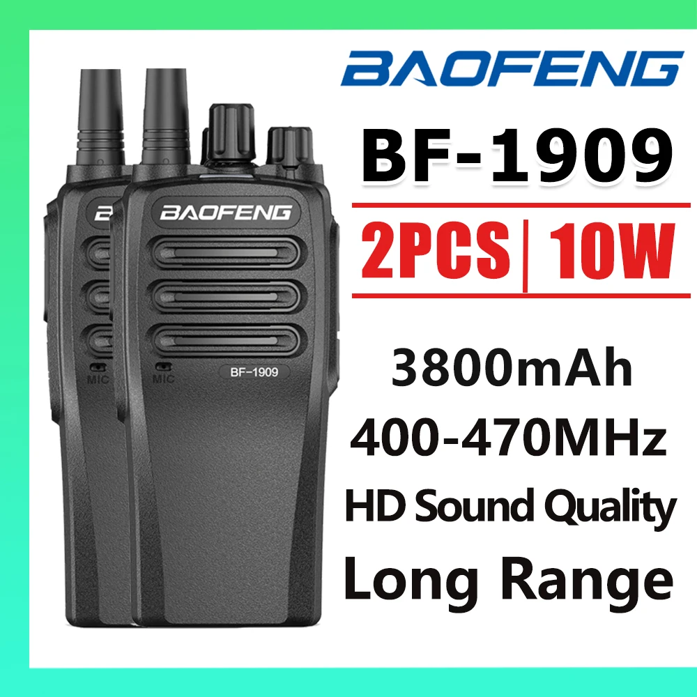 

Baofeng BF-1909 2PCS 10W High Power Intercom UHF 400-470MHz Handheld Two-Way Intercom Remote CB Radio