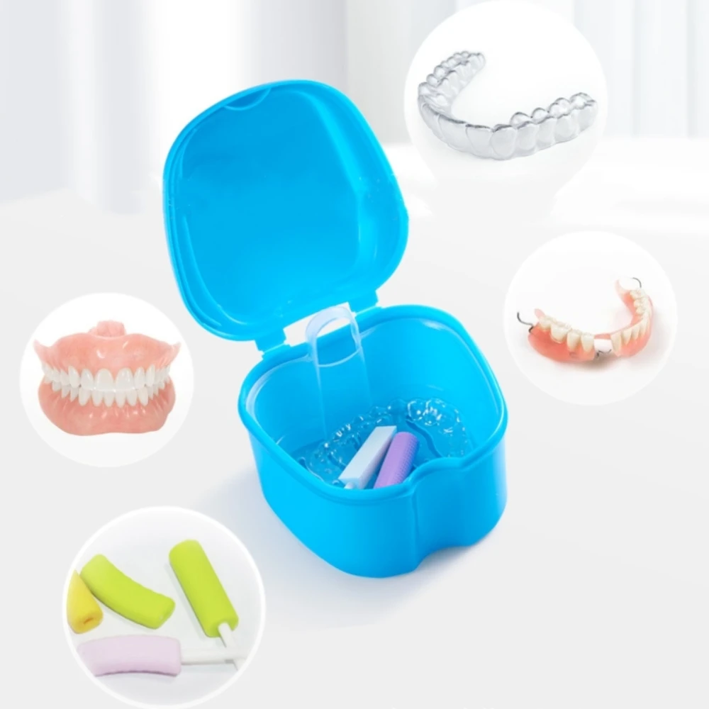 2 Stück Zahnspangen-Aufbewahrungsbox Kieferorthopädischer Mundschutz Zahnprothesen-Box Zahnbürste Mundhygiene-Zubehör Organizer – Detail 17