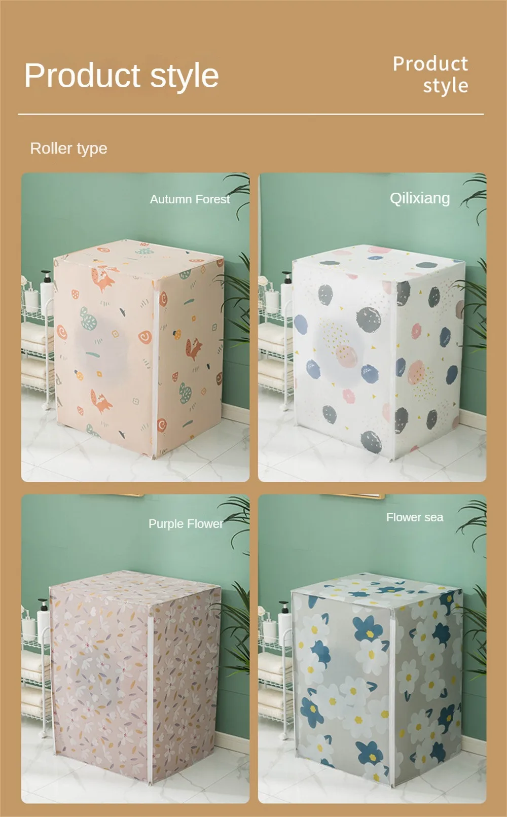 Description Picture 3 of itemPEVA Washing Machine Cover Transparent Sunscreen Dust Proof Cover Loading/Front Loading Washing Machine Home Laundry Accessories