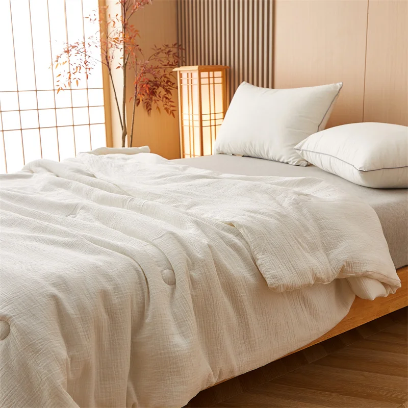 PremiumDoubleLayerGauzeSummerBlanketBedspreadQuiltforBabyAdultAClassStandard