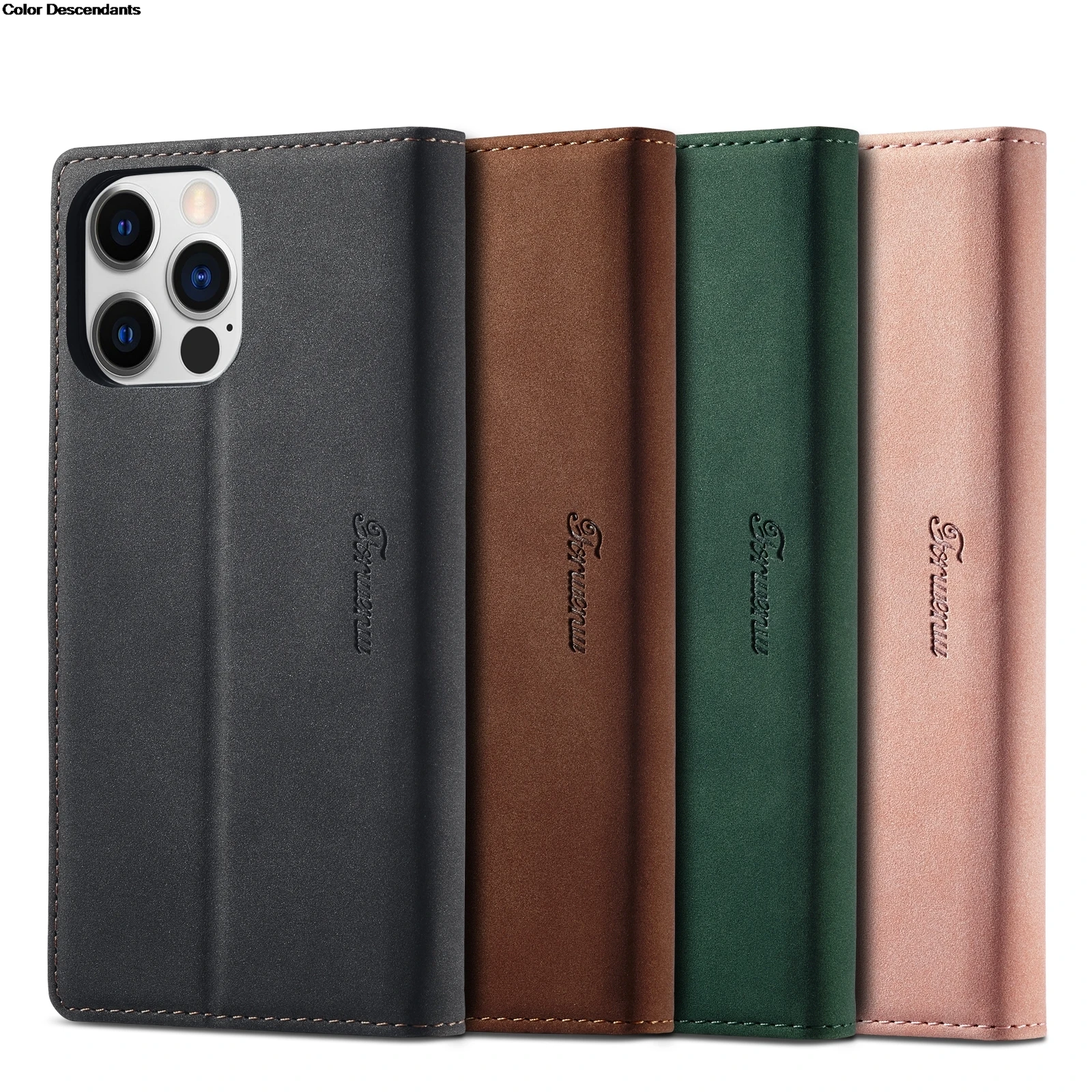Leather Flip Wallet Case with Magnetic Card Holder - Elegant Phone Cover