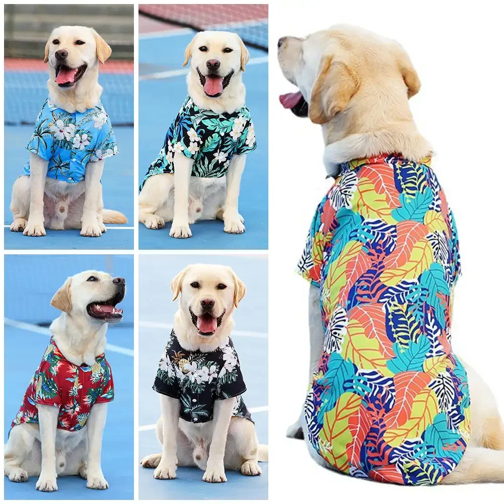 XL-5XL Hawaii Style Cute Summer T-shirts Comfortable Pet Shirt for Medium Large Dog Puppy Pet Clothes Products