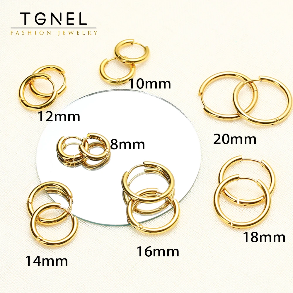 Small Hoop Earrings Women Men Gold Color Stainless Steel Round Circle Mujer Cartiage Piercing aretes acero de inoxidable mujer 2