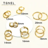 Small Hoop Earrings Women Men Gold Color Stainless Steel Round Circle Mujer Cartiage Piercing aretes acero de inoxidable mujer 2