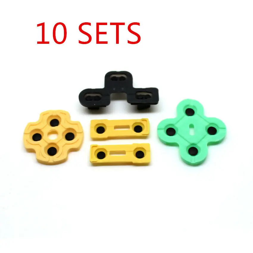 10 Set Per Playstation 2 Ps2 Controller Riparazione Cuscinetti In Silicone In Gomma Conduttiva