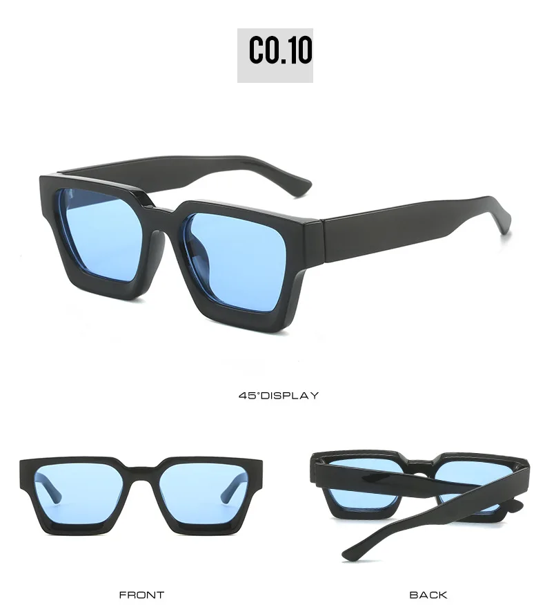Herren-Sonnenbrille mit dickem Rahmen, Vintage-Stil, quadratische Sonnenbrille, lässig, klassisch, Fahrsonnenbrille, UV400 – Detail 17