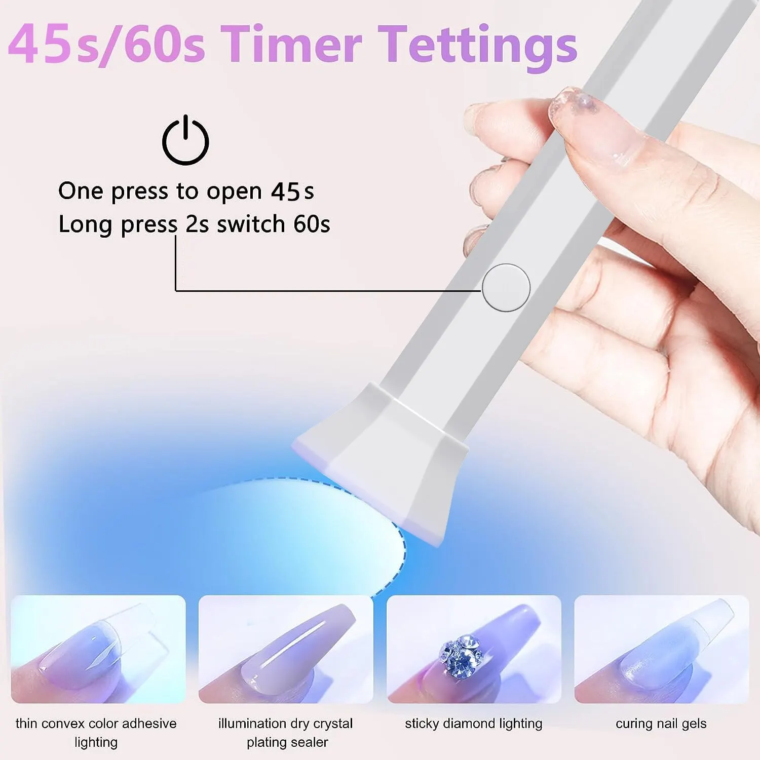 Compact LED Nail Dryer Lamp for Gel Polish - USB Rechargeable Quick Dry Manicure Tool