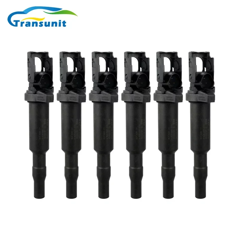 6 PCS Ignition Coils For Bosch 0221504470 FIT BMW 12138616153 325 530 535 X3 12138616153 12137594596 12137571643 C1795 C1826