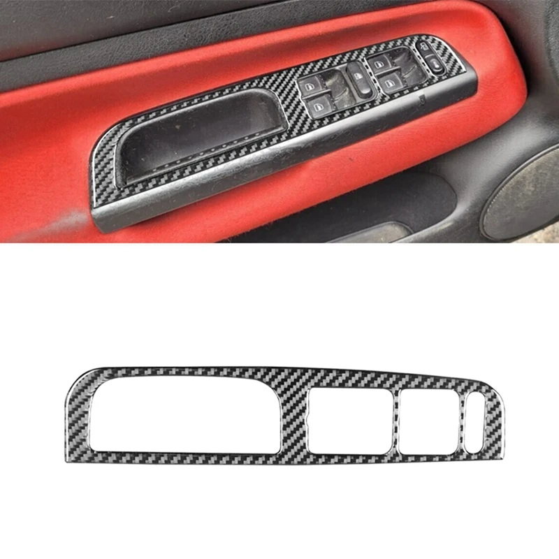 Per Vw Golf 4 Mk4 1999-2004 Lhd Soft Carbon Fiber Car Door Window Lift Switch Button Frame Cover Trim Parts