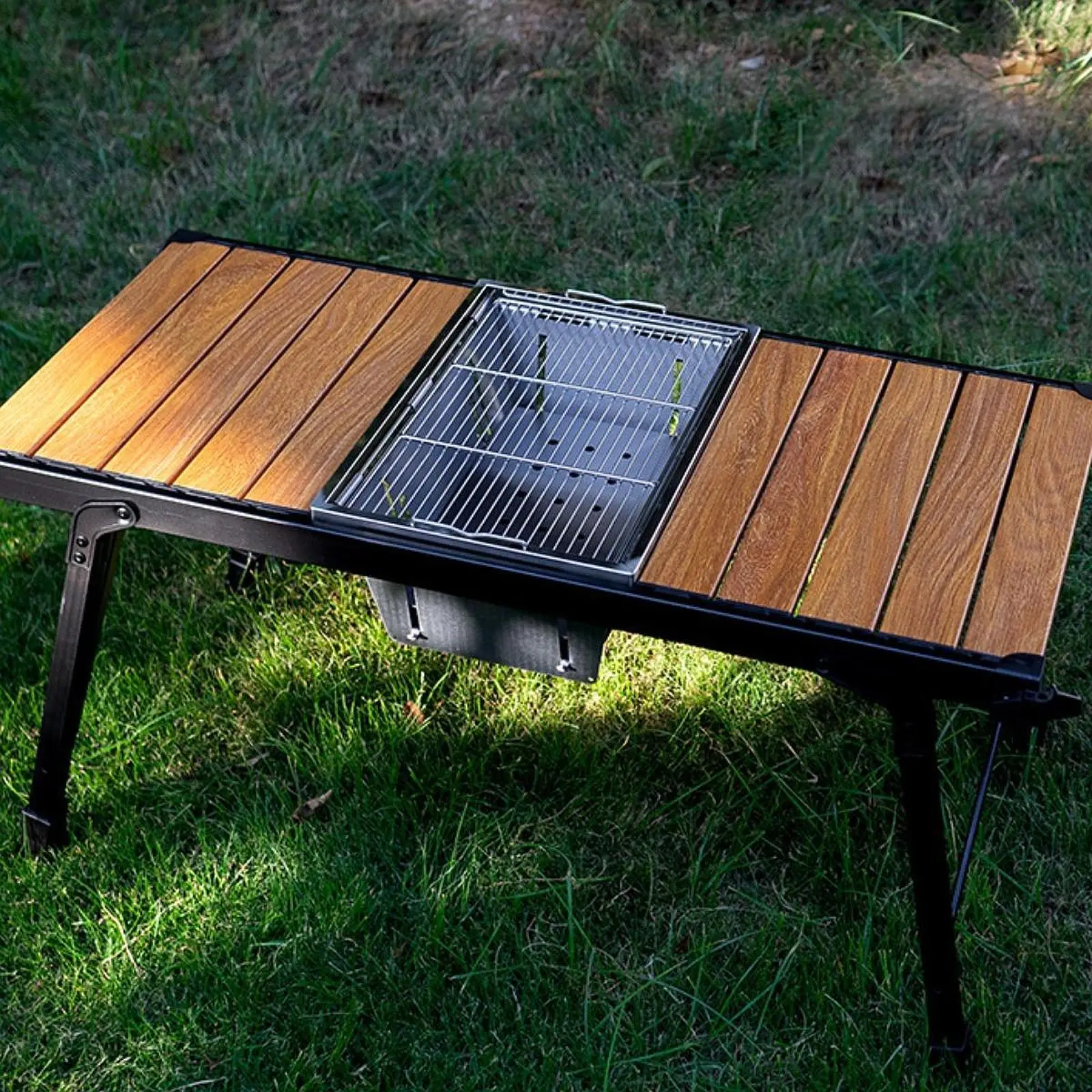 Barbecue Grill Adjustable Firepower Firepit Tabletop Stainless Steel Foldable Grill for Backpacking Yard Outside Garden Picnic Barbecue Grill Adjustable Firepower Firepit Tabletop Stainless Steel Foldable Grill for Backpacking Yard Outside Garden Picnic