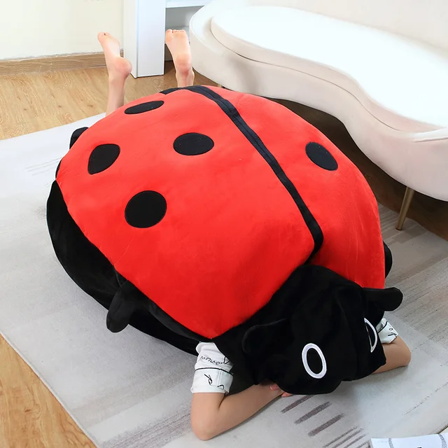 60/100CM Creative Beetle Plush Pillow Soft Stuffed Insect Doll Plushie Sleeping Bag Toys Cushion Funny Gifts 1