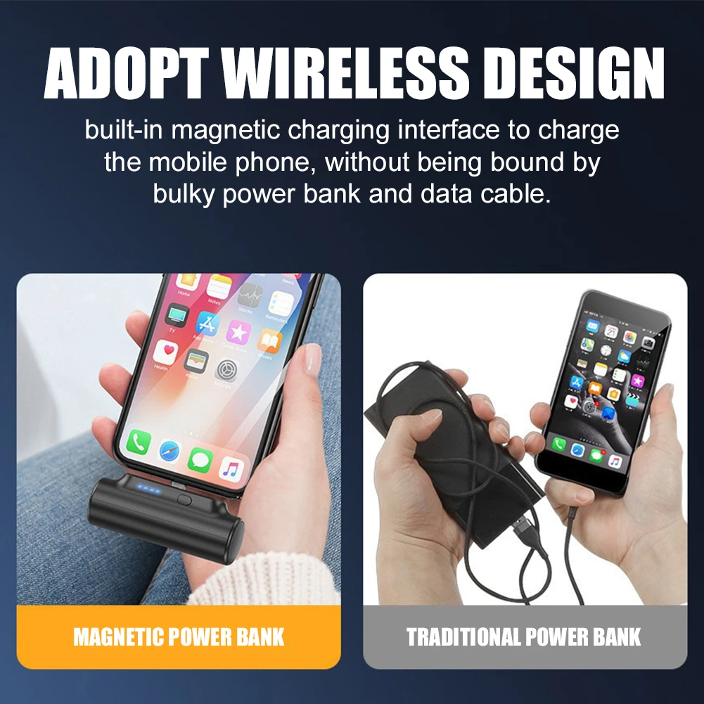 car jumper 3000mAh 3-in-1 Mini Magnetic Wireless Power Bank Fast Charging Portable Mobile Phone Emergency Charger For Most Phones jump starter pack