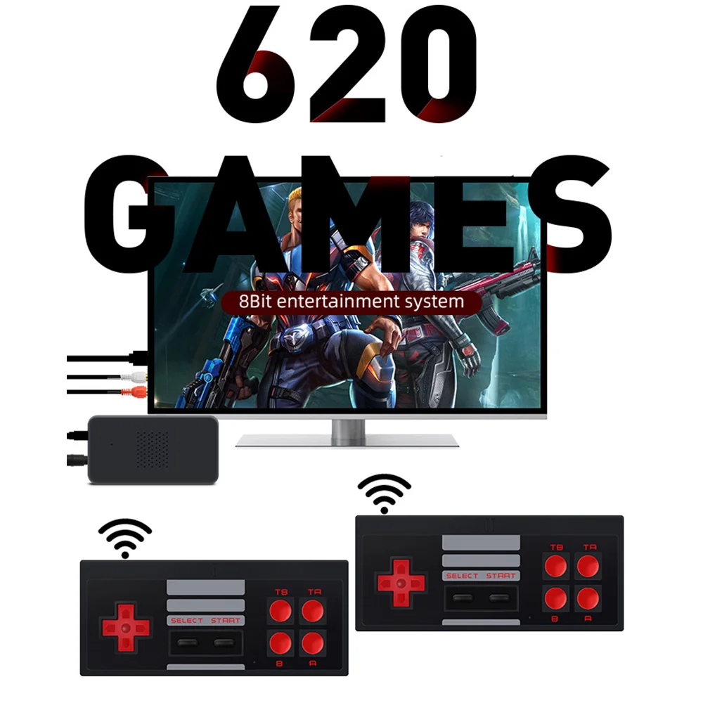 Finity Y2 Pro 8Bit Game Stick 620Games Installed AV Output Wireless Controllers Retro Video Game Console Boy Gifts