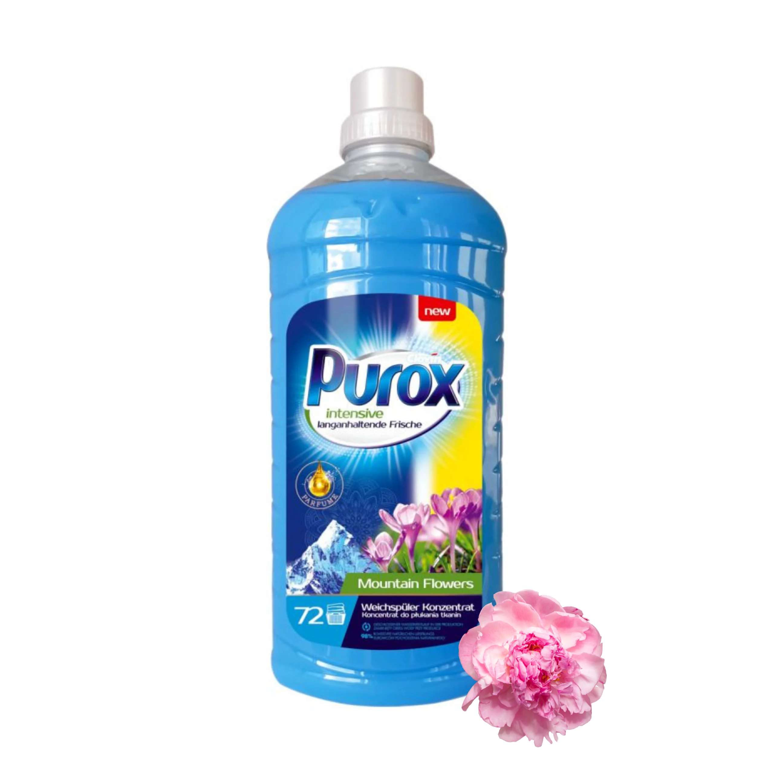 Purox płyn do płukania tkanin koncentrat Mountain Flowers 1,8 l, wydajny z Polski za $3.86 / ~15zł