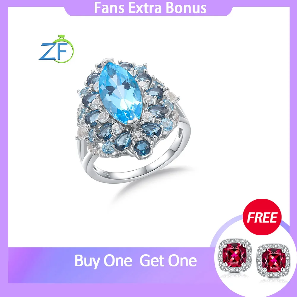 GZ ZONGFA Original 925 Sterling Silver Ring for Women Natural Amethyst Mixed Gemstone 5.1 Carats Elegant Party Fine Jewelry wagner original gm4700ac manual air paint spray gun gm4100ac pneumatic mixed air gun