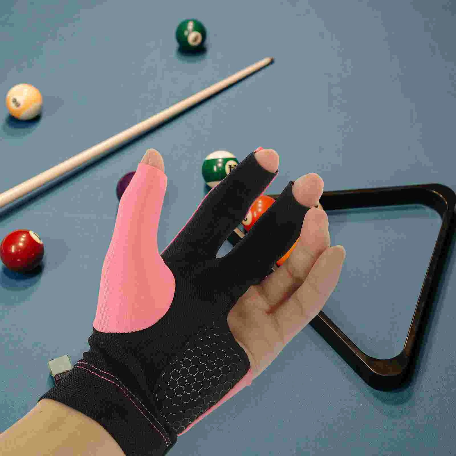 

Billiard Glove 3 Fingers Show Anti- Elastic Shooters Quick- Dry Breathable Glove for Men Billiard Game