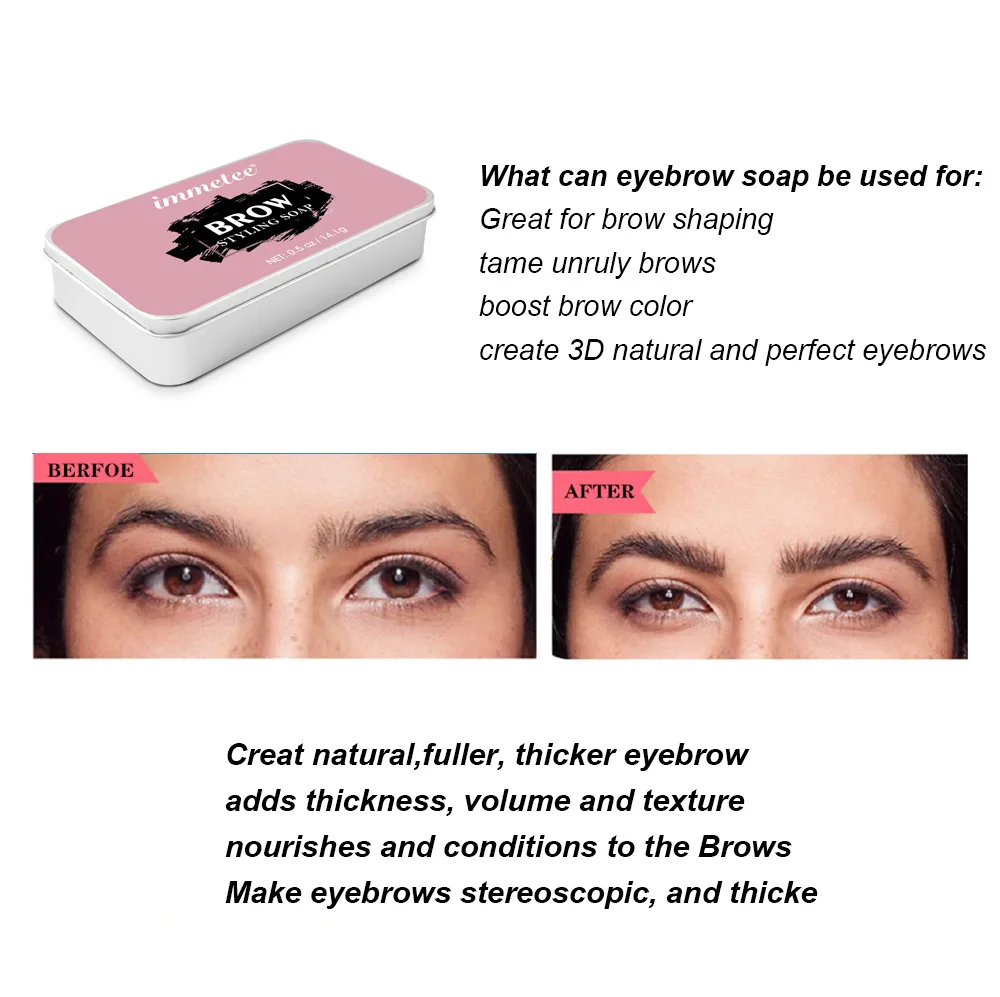 Eyebrow Soap Brow Wax Waterproof Soap Long Lasting Hold Long Lasting Eyebrow Clear Brow Gel for Makeup Brows Kit eyebrow soap gel