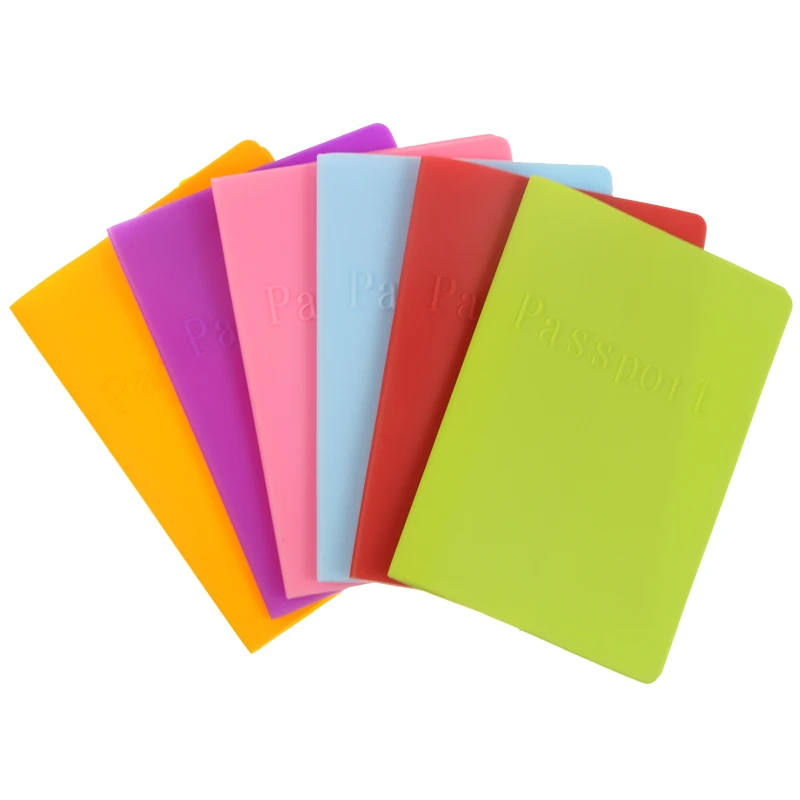 Business Cards Women Men Passport Holder Leather Bags Passport Cover Silicone Documents Folder 1Pc