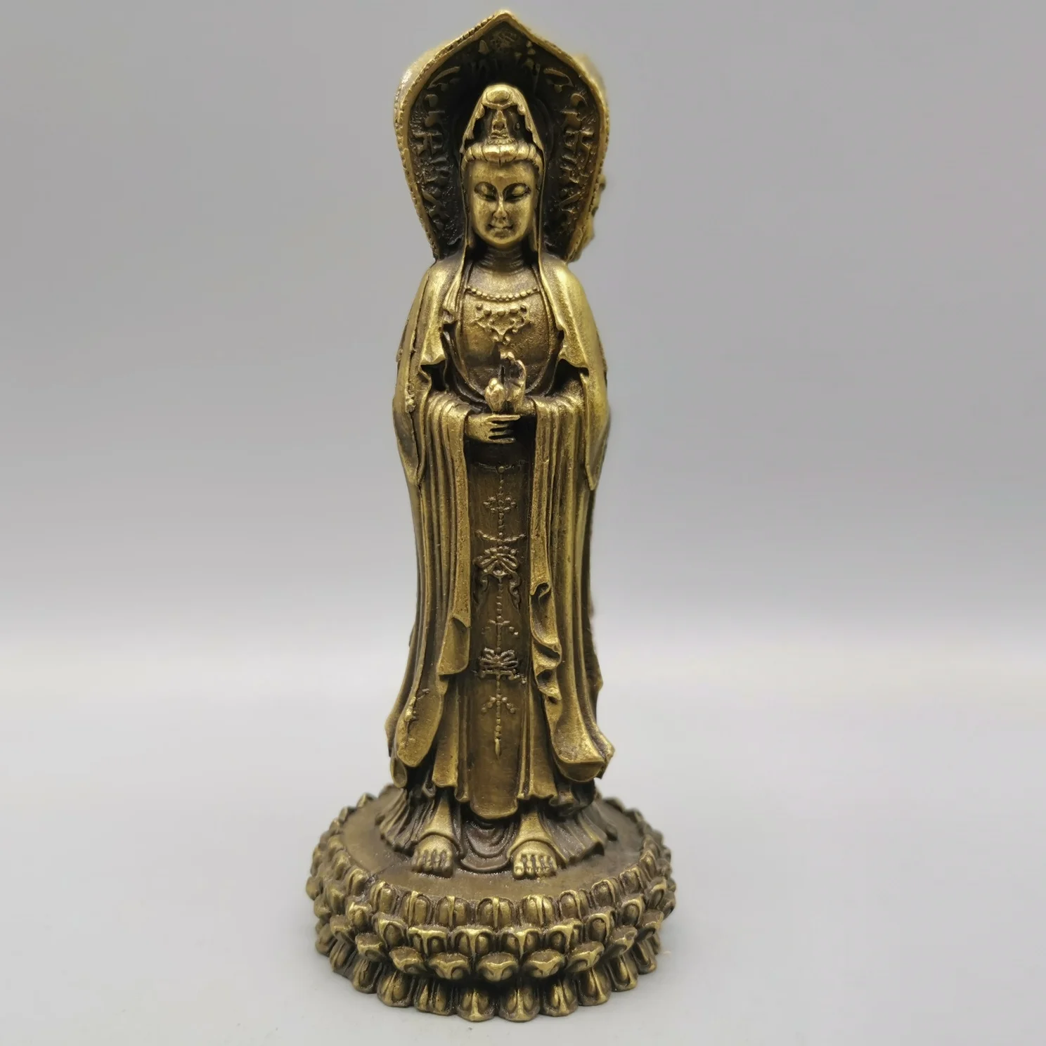 

Antique Collection Brass Three-sided Guanyin Home Ornament Exquisite Workmanship