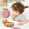 4PCS Silicone Baby Tableware Set Lion Shape Plate Bowl Soft Spoon Fork Feeding Trianing Baby Dining Plate Suction Baby Dishes 5