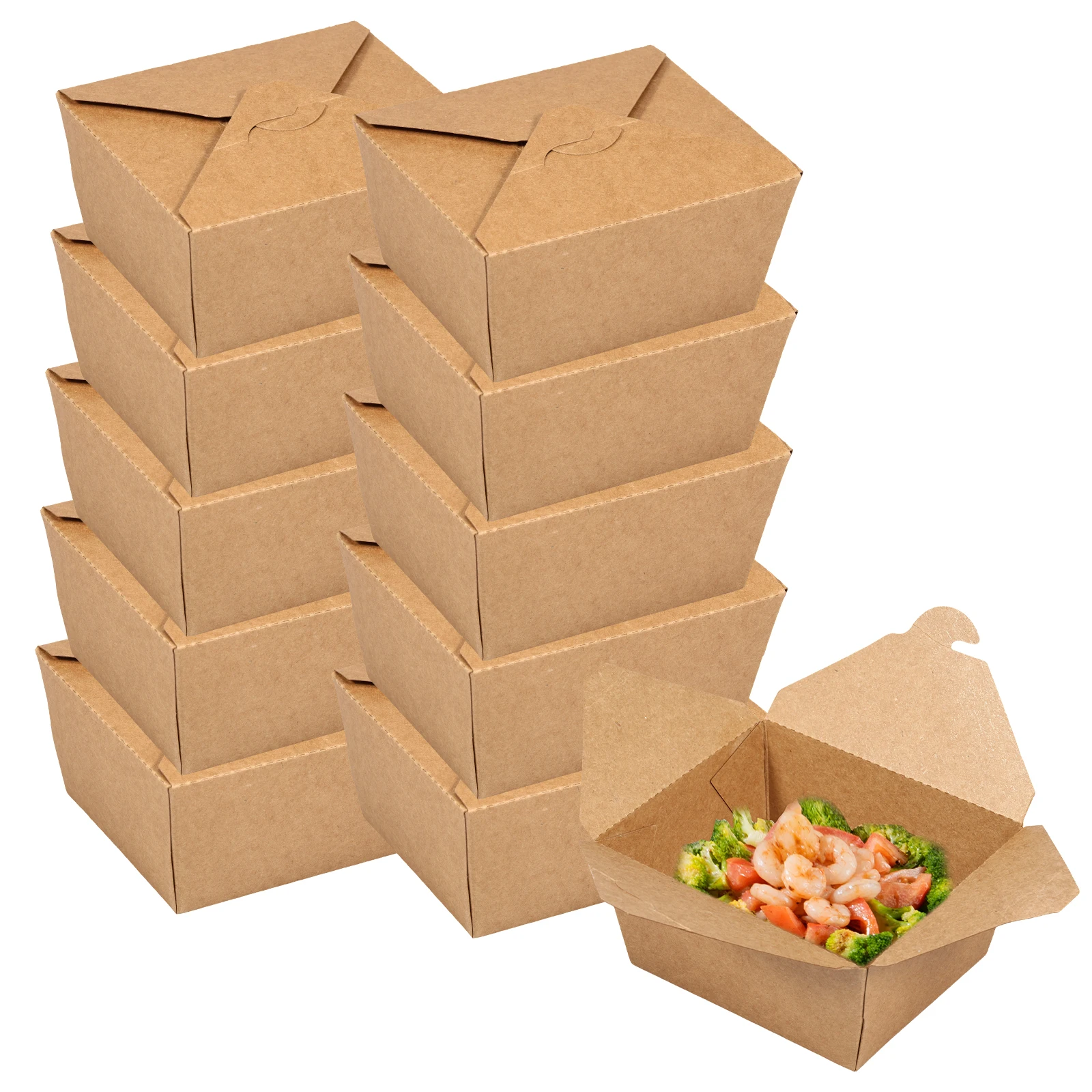 50Pcs Take Out Food Containers 30oz Take Out Paper Container Recyclable To Go Food Containers for Restaurant Party