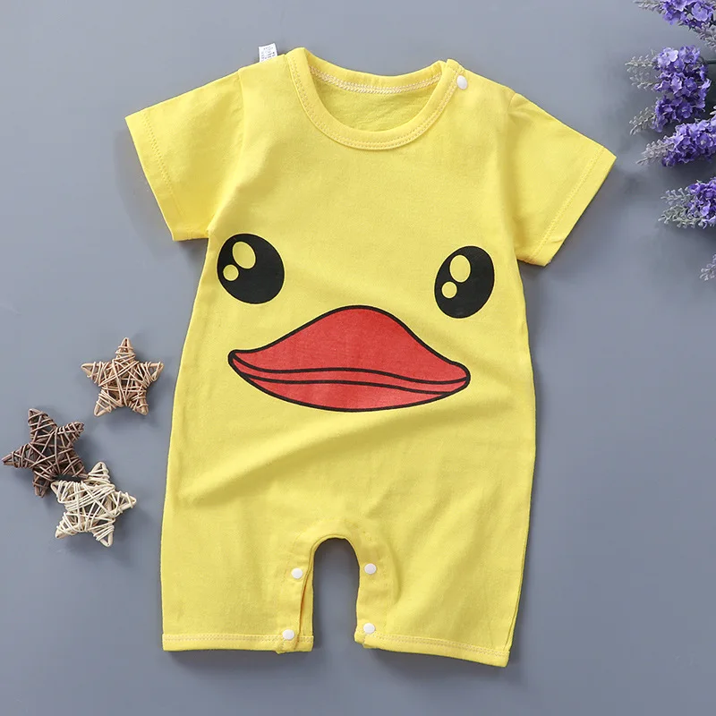 New Baby Clothes Baby Boy And Girl Pure Cotton Soft And Comfortable Cute Cartoon Short-Sleeved One-Piece Romper Newborn Gift Bamboo fiber children's clothes Baby Rompers