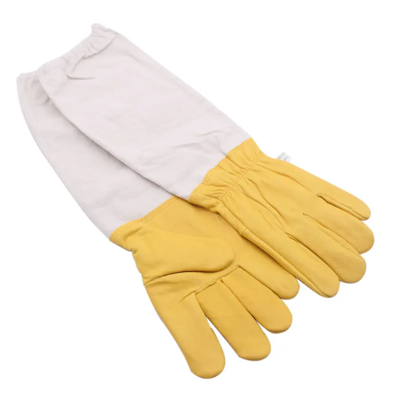 Beekeeping Gloves Men Women Beekeeper Prevent Bee Bite Yellow Gloves Sheepskin Anti-Bee Beekeeping Farm Protective Long Sleeves