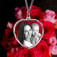 Photo en cristal 3D personnalisée, collier cadeau personnalisé en forme de cœur, cadeau pour femme, femmes, hommes, grands cadeaux personnalisés avec votre propre photo 4