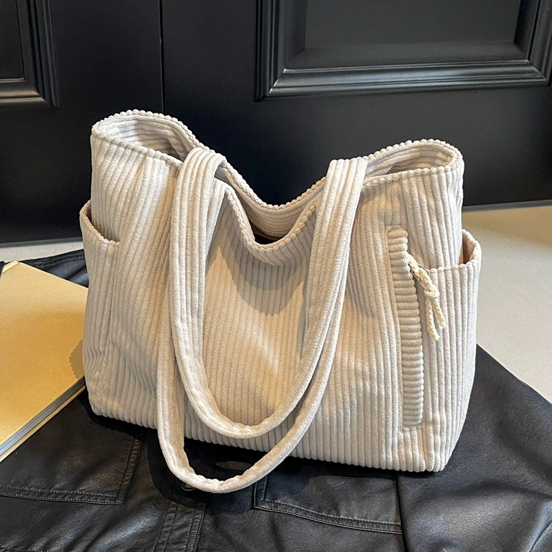 Ladies' large capacity multi pocket tote bag, reasonably divided, vintage classic tote bag, suitable for daily commuting, vacati