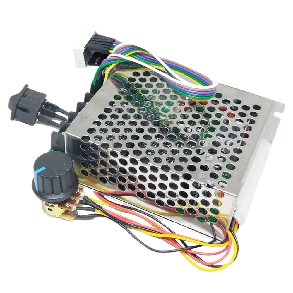 PWM DC Motor Speed Controller Input MAX 60A Adjustable Drive Module DC 10 -55V with Adjustable Potentiometer Brush Motor Tool