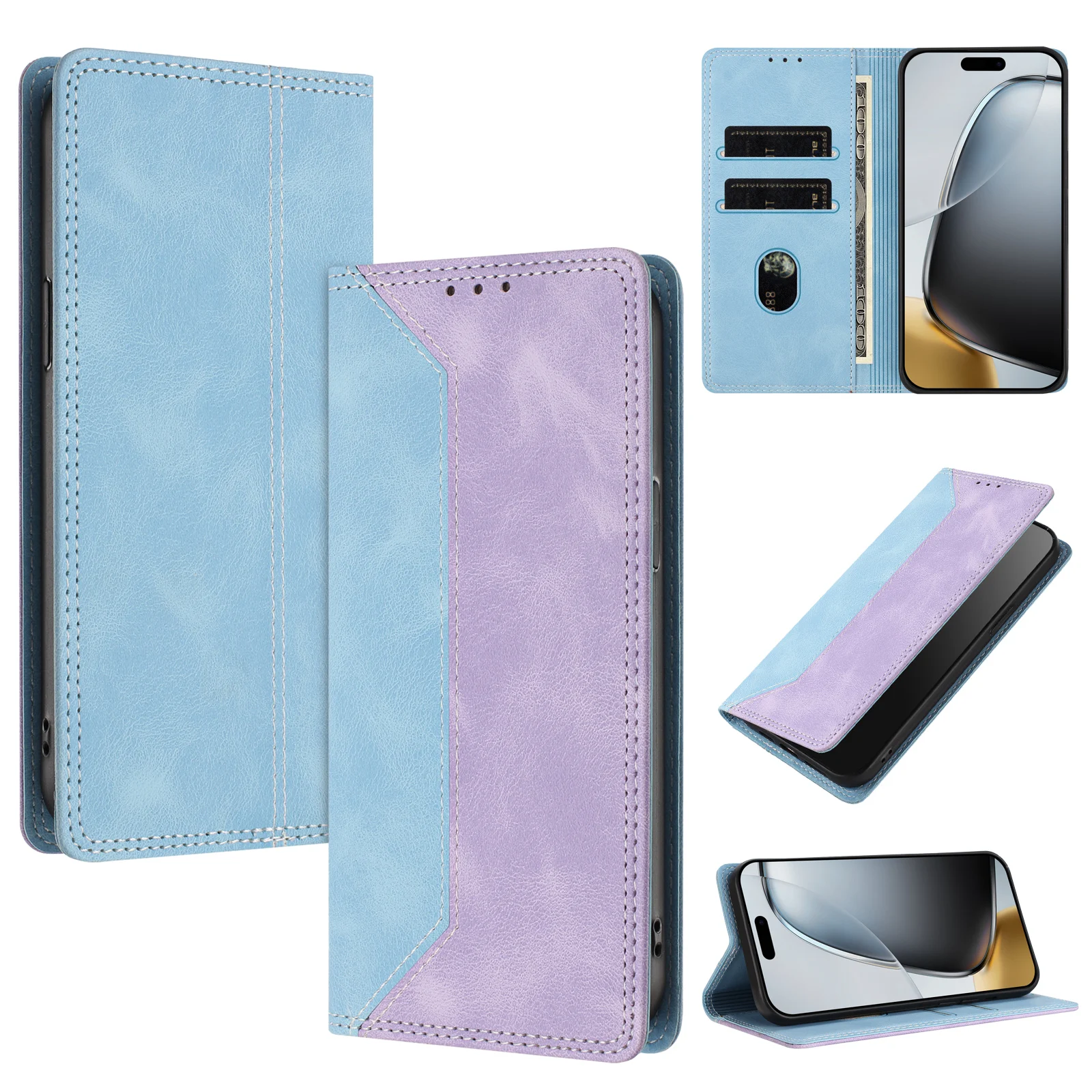 Luxury Solid Color Leather Magnetic Phone Case Cover - Enhanced Protection
