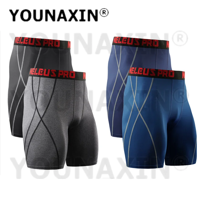 Men Running Sports Tight Shorts Fitness Jogging Gym Basketball Training Bottom Pants Quick-drying M L XL 2XL 3XL