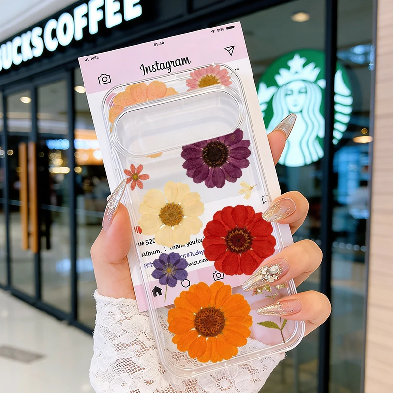Colorful Daisy Flowers Pattern Clear Soft TPU Phone Case – Cute Floral Design Cover Shell