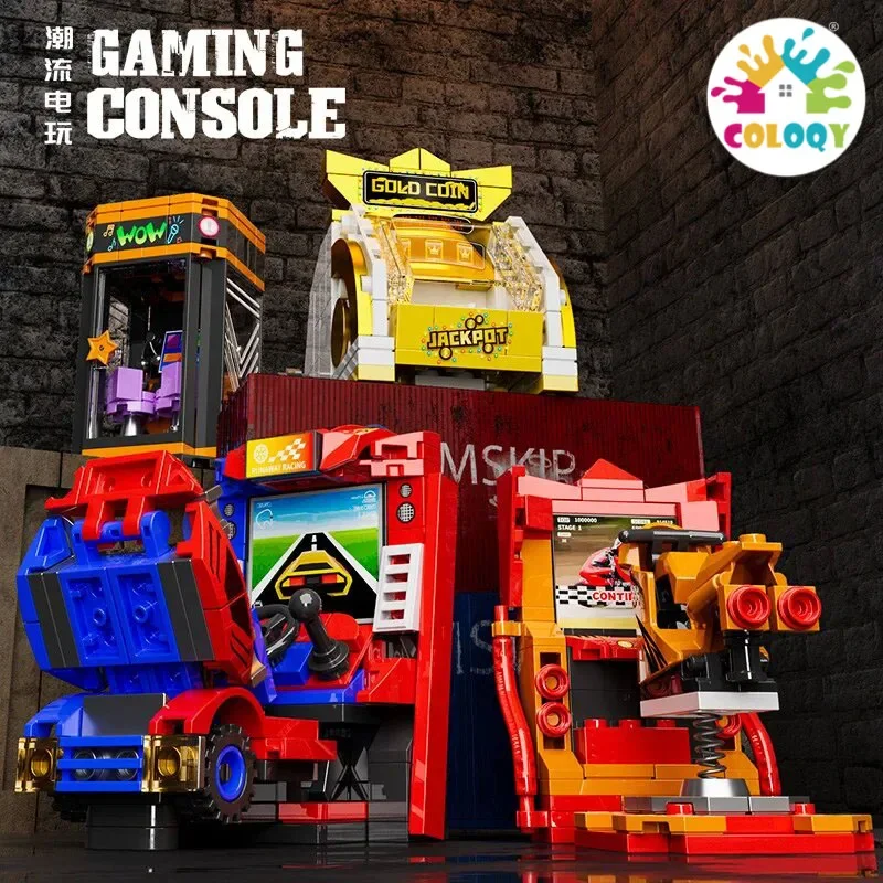 

Children Assembled Building Blocks Toy Fashion Play Piano Drum Set Shot Counter Video Game Model birthday Gifts