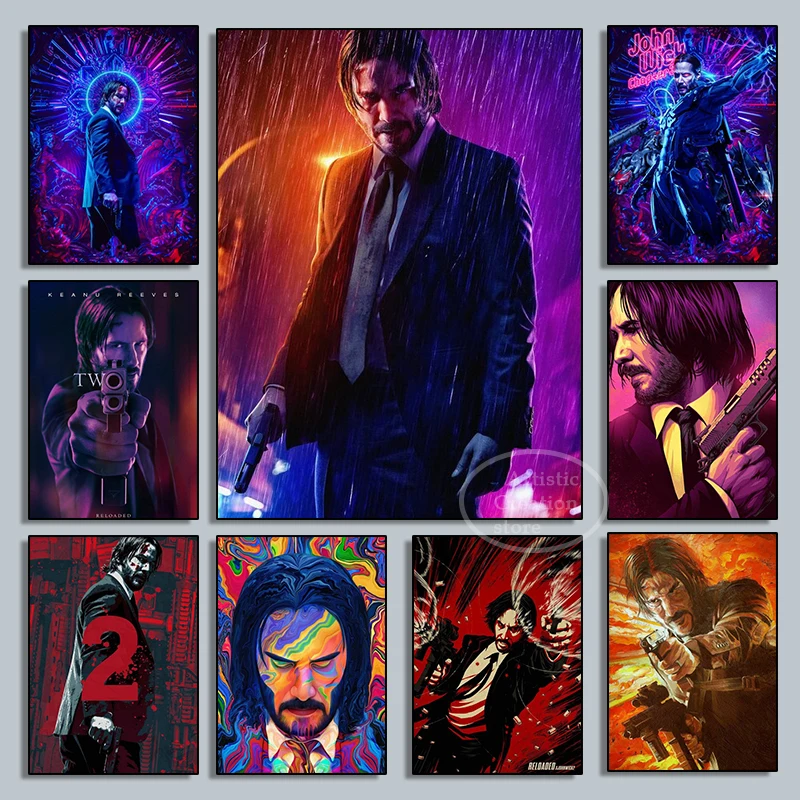 

John Wick Poster Keanu Reeves Hot Movie Star Actor Print Art Canvas Poster For Living Room Decor Home Wall Picture