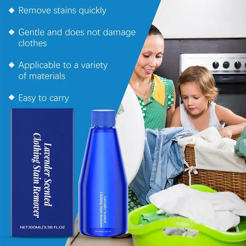 Clothes Stain Remover For Clothes Stain Cleaner 100ml Remover Fast Laundry Cleaning Stubborn Stains Lavender Oil