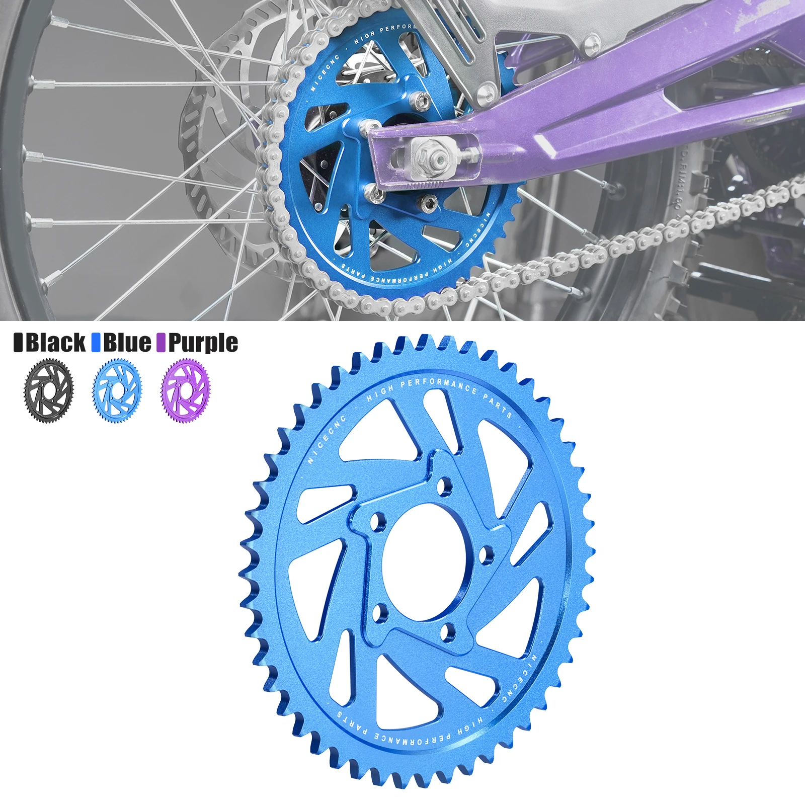 NICECNC Für Surron Light Bee X Sur-Ron Light Bee S L1E Segway X160 X260 Motocross 48T Kettenrad Aluminium elektrische Dirt Bike