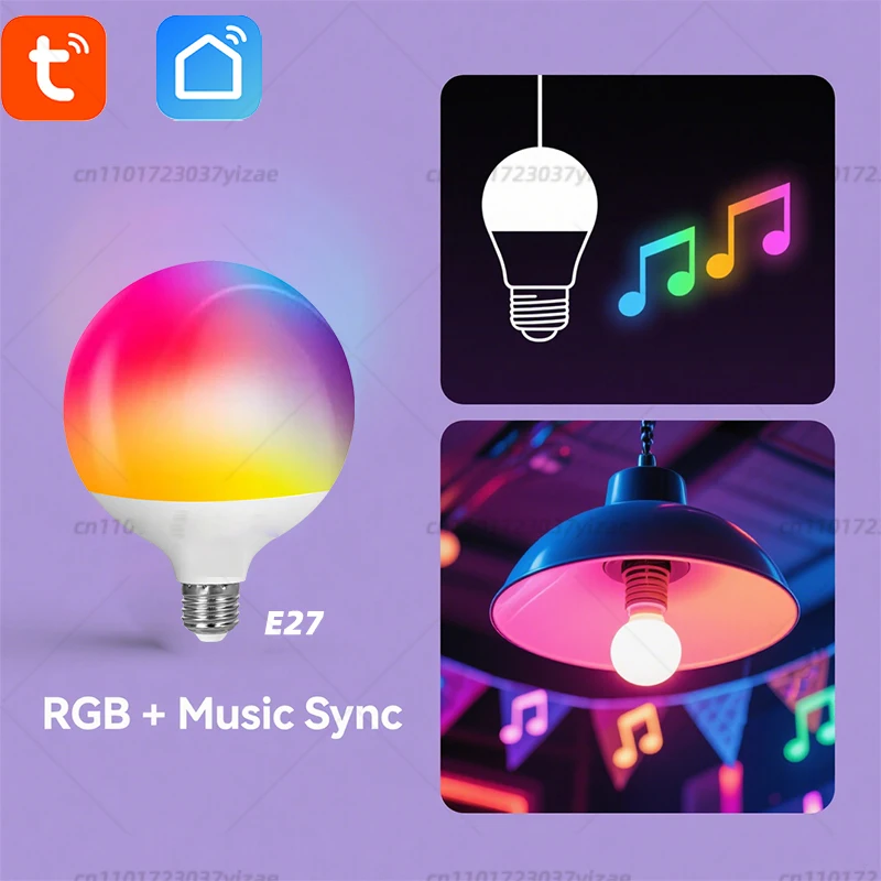 E27 B22 투야 블루투스 스마트 드래곤볼 전구 LED 램프 220V RGBCW 스마트 라이프 앱 조명 색상 변경 음악 동기화 그룹 제어