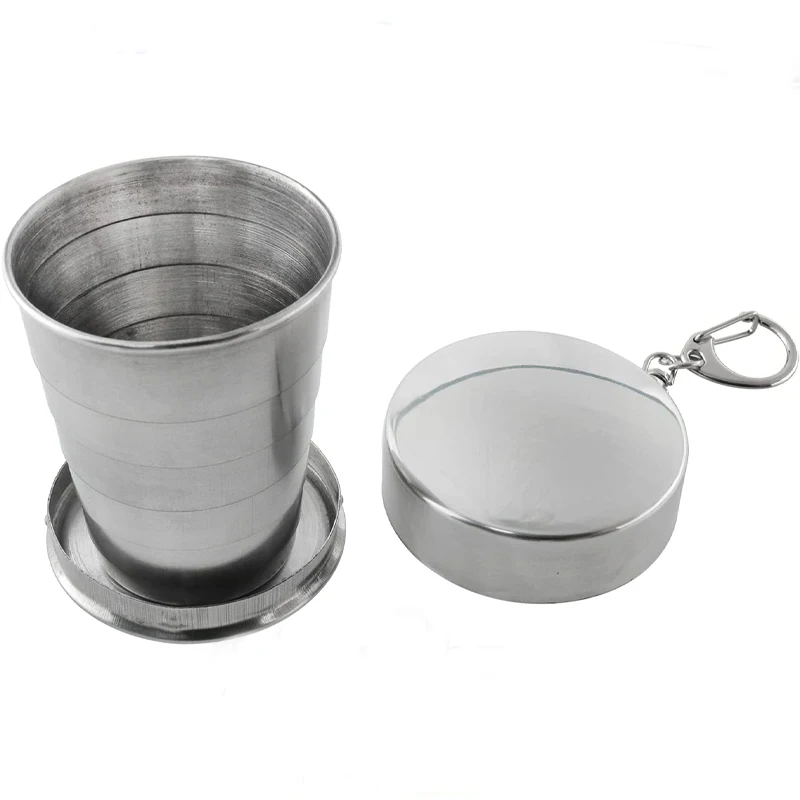 

Coffee Cup Travel Mug Collapsible Cup Super Foldable Stainless Steel Outdoor Camping Cup With Keychain Water Coffee Handcup