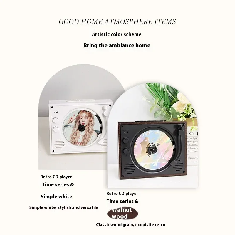Wireless Bluetooth Retro CD Player Multifunctional Audio System for Music Lovers Birthday and Holiday Gifts