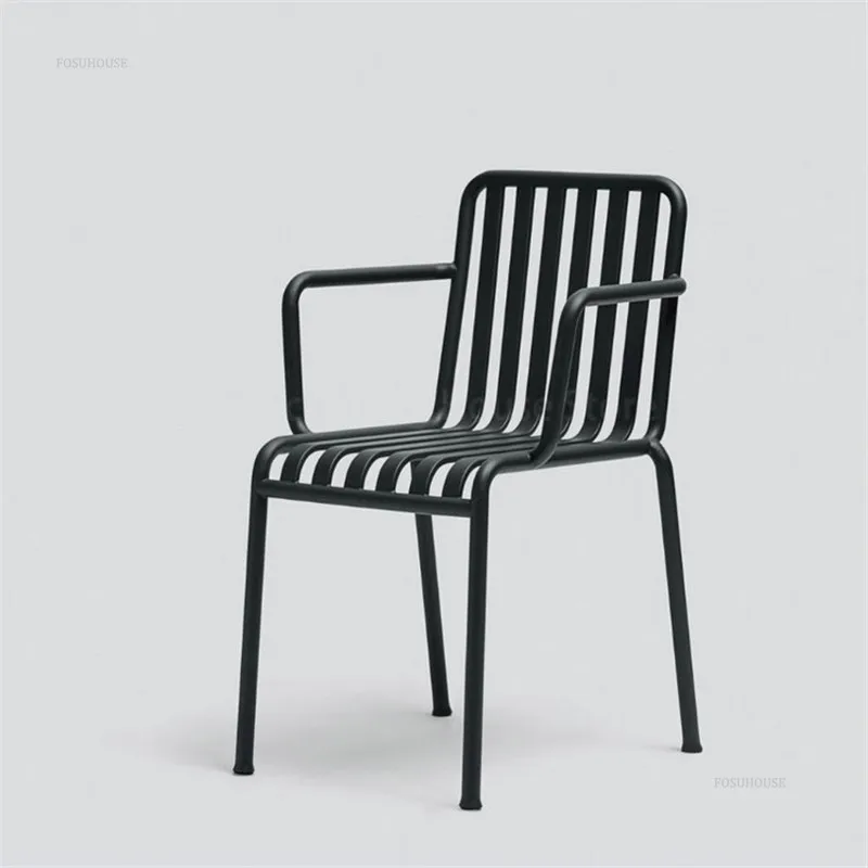 Nordic Outdoor Furniture Wrought Iron Garden Chairs Balcony Courtyard Coffee Shop Lounge Chair Creative Restaurant Villa Stool outdoor bistro set outdoor table and chair set