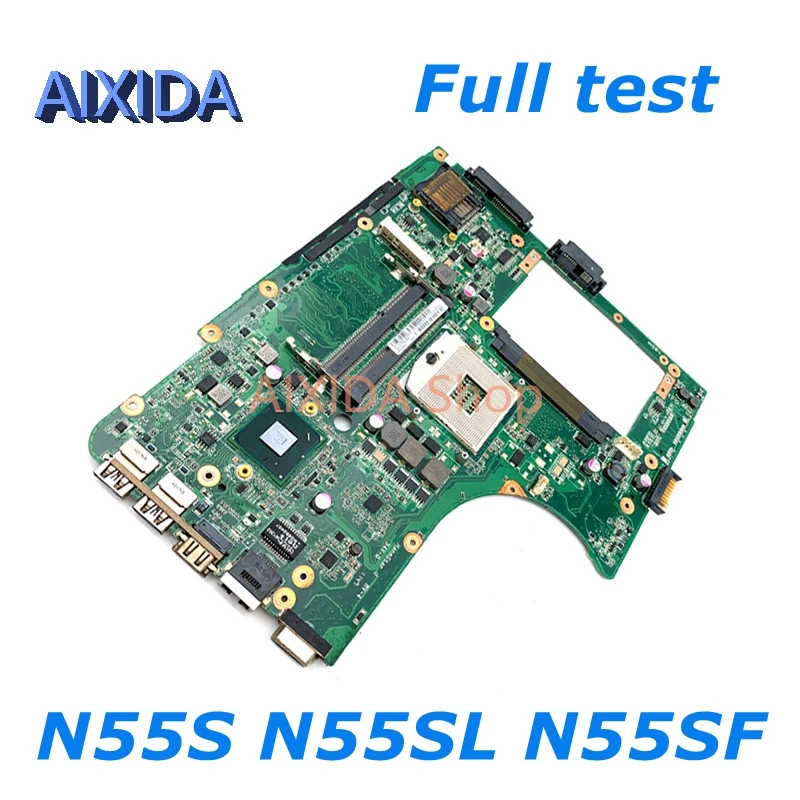

Материнская плата AIXIDA N55SF REV 2,0 для ноутбука Asus N55S N55SL, материнская плата DDR3 HM65 PGA989, полностью протестирована