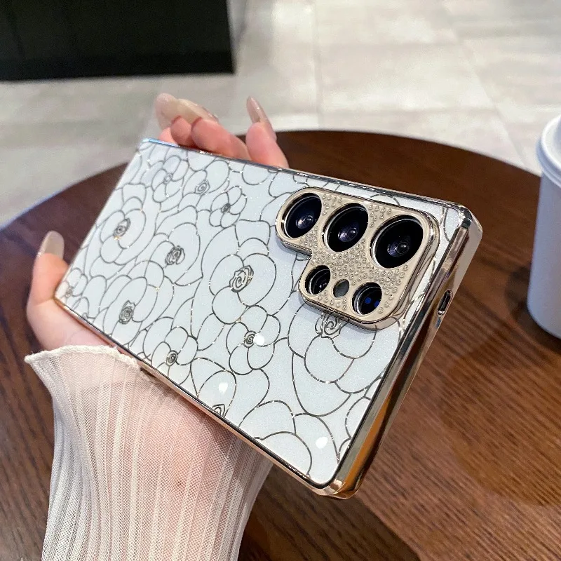 Electroplated Shockproof Graceful Flower Thin Phone Case