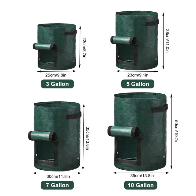3/5/7/10 Gallon Burgonya Táska Pe Zöldség Ültetési Fogantyú Hagyma Sárgarépa Paradicsom Termesztési Edények Kerti Szerszámok - Image 6