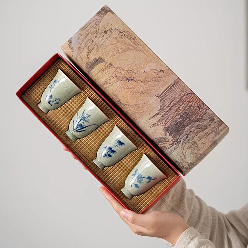 Home Guests Host Cup Orchid Bamboo Chrysanthemum Beauty Plum Personal Fragrance Type Single Tea Chinese Ceramic Tea Set Kitchen