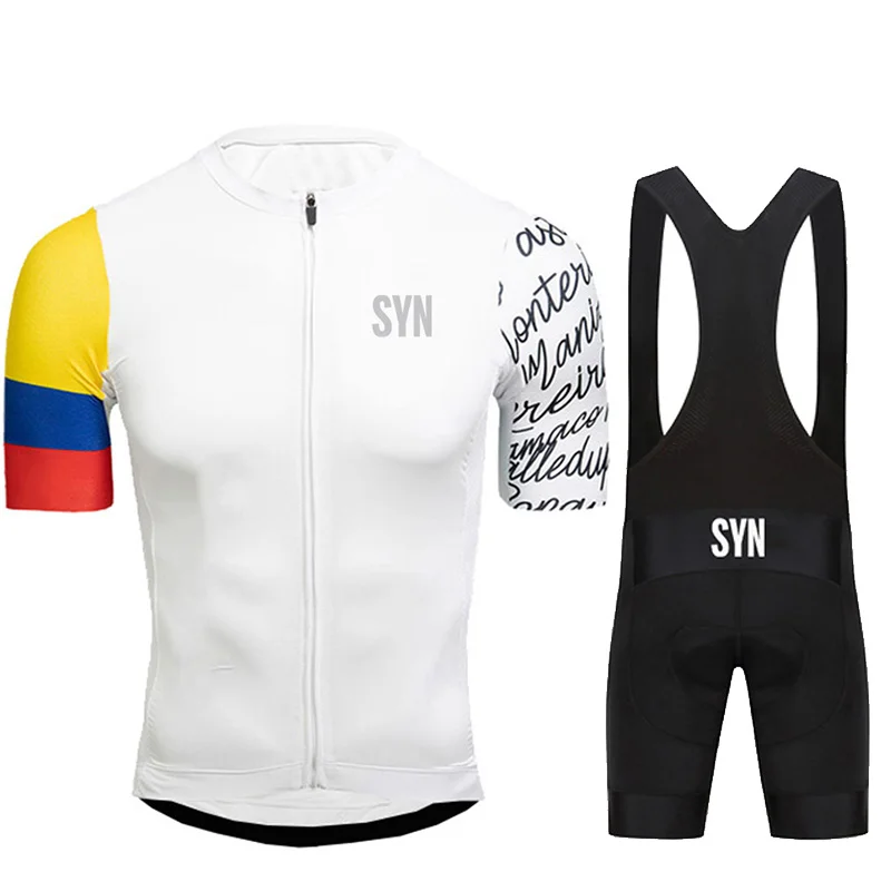 BIEHLER 남성용 반팔 사이클링 저지 세트, 통기성 SYN MTB 자전거..