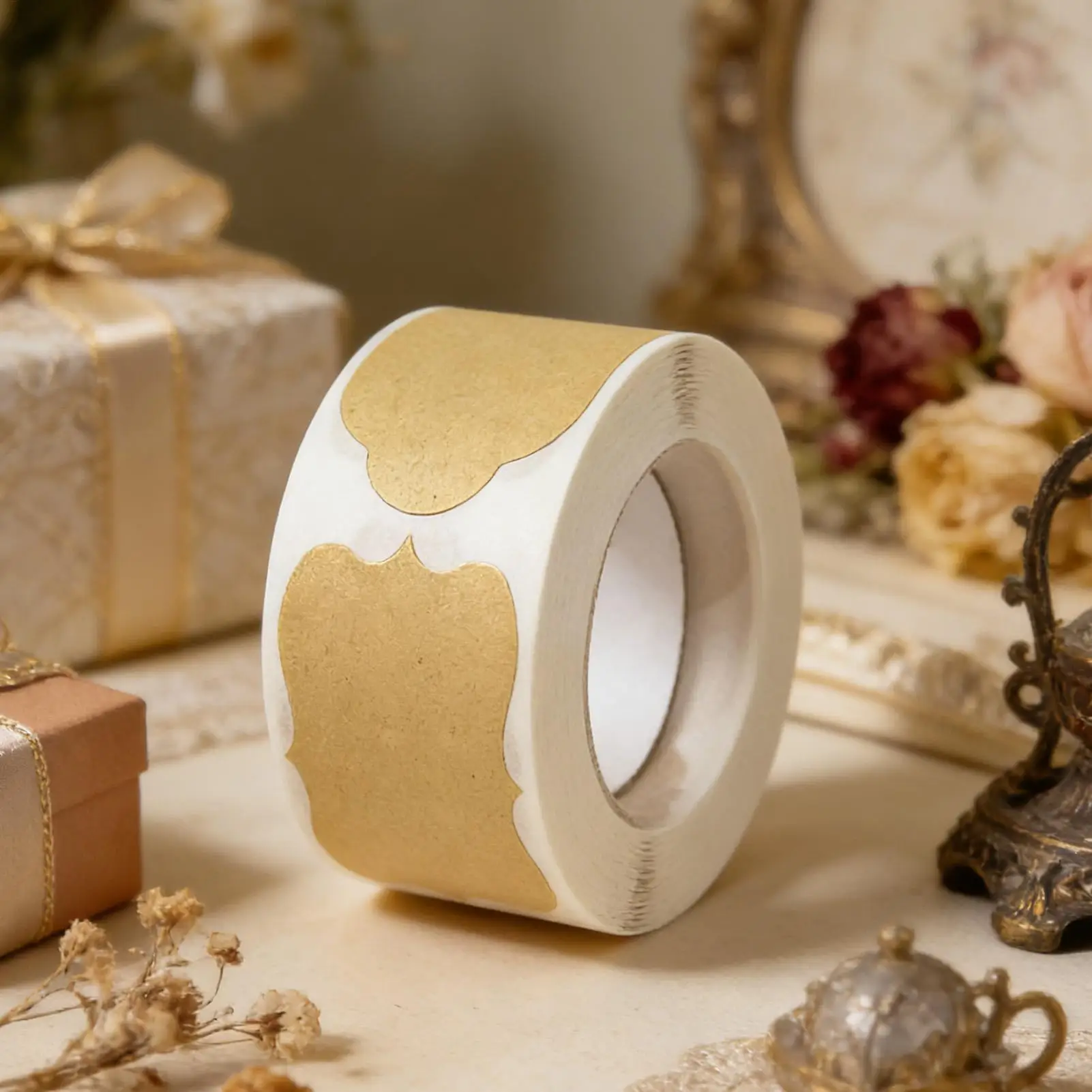 식품 용기 라벨 스티커용 탈부착 가능 방수 접착식 종이 데칼, 항아리, 선물 및 공예품용 자가 접착 라벨