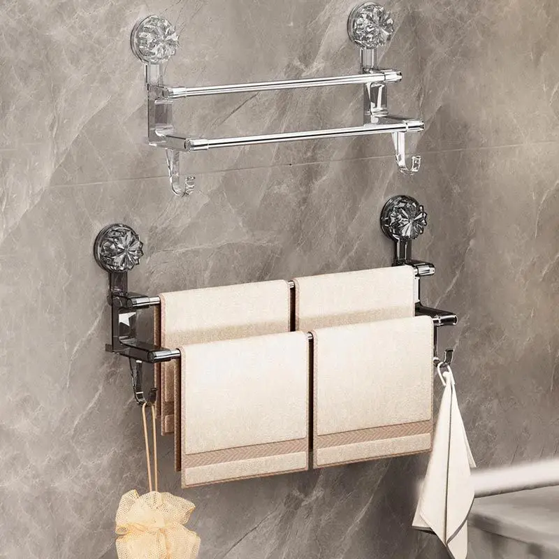 Bathroom Towel Rack Hooks Rack Space Paper Holder Robe Hook Bath Hanger Shelf Toilet Brush Accessories bathtub storage rack