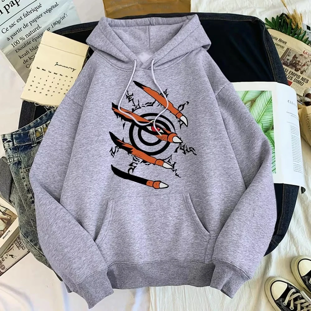 Anime Kurama Manga Baskılı Hoodies Erkekler Kadınlar için Kapşonlu Kazak Büyük Boy Rahat Tişörtü Tops