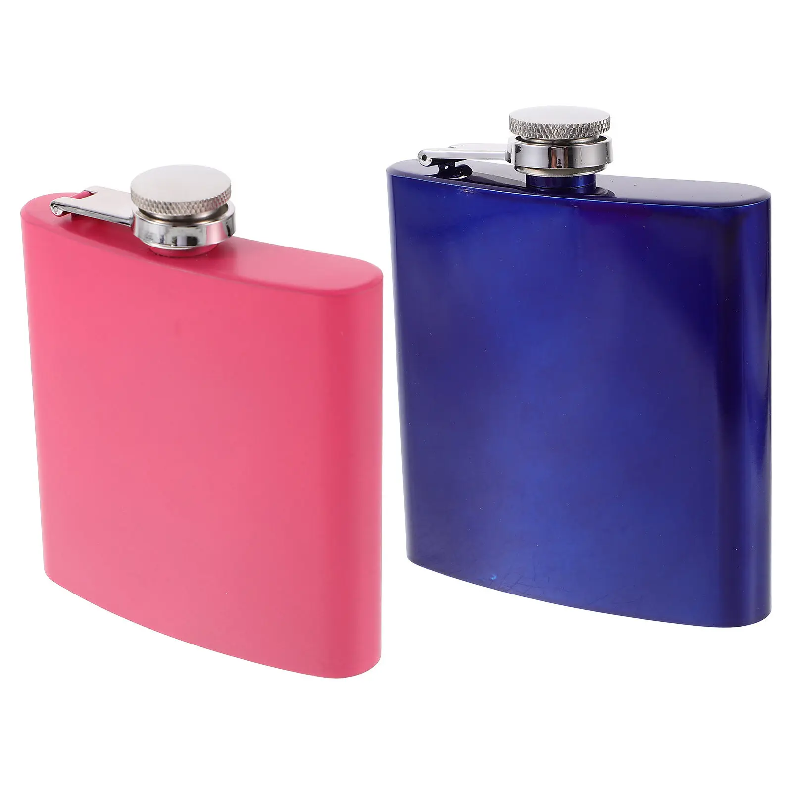 2Pcs 휴대용 스테인레스 스틸 와인 플라스크 위스키 럼 물 차 커피 누출 방지 캠핑 야외 사용을위한 소형 포켓 플라스크